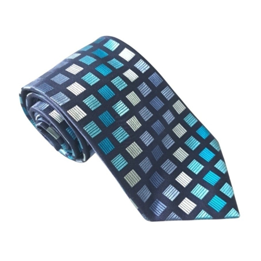 BCBG ATTITUDE Men's Classic Tie Blue Three Tone 100% Silk Professional Work